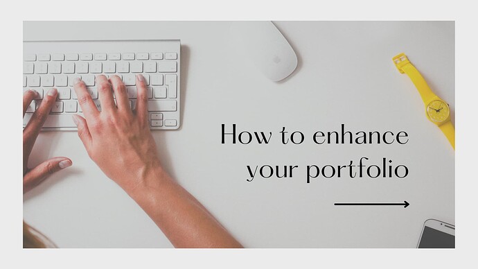 Gray Minimal How To Enhance Your Portfolio Blog Banner