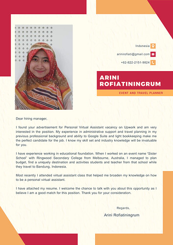Red and Yellow Minimalist Business Cover Letter