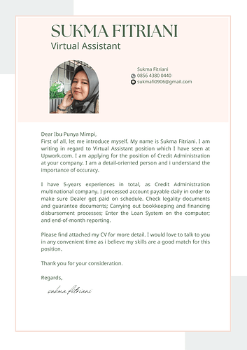 Sukma Fitriani Cover Letter