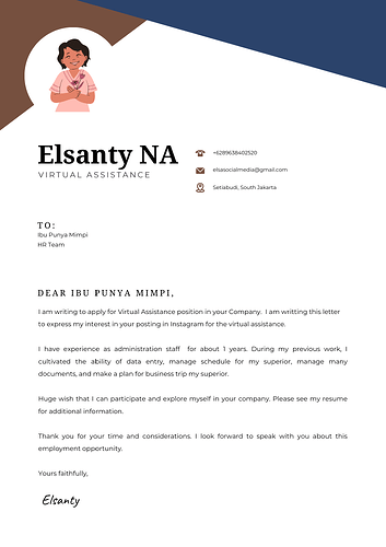 White Brown Blue Aesthetic Corporate Cover Letter